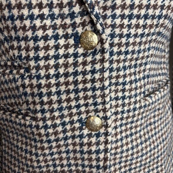 J Crew Jacket Womens 00 Wool Schoolboy Blazer Tweed Houndstooth Plaid Style03520 - Picture 3 of 8